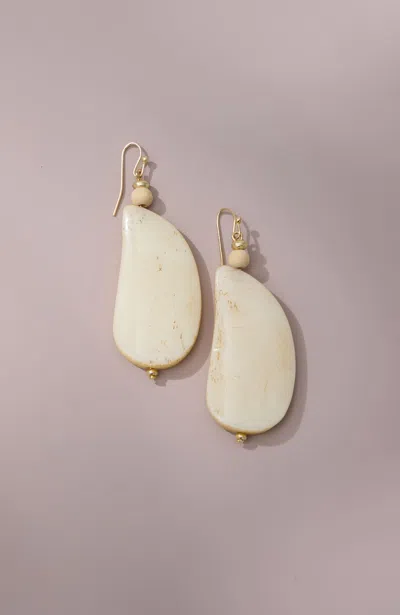 Jjill Horn Earrings In White