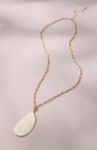 Jjill Horn Teardrop Pendant Necklace In Multi
