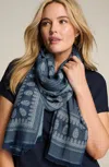 Jjill J.jill Indigo Jacquard Scarf In Indigo