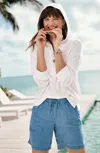 Jjill J.jill Indigo Tencel™ Lyocell Patch-pocket Shorts