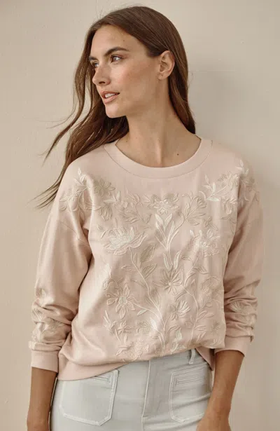 Jjill J.jill Intricately Embroidered Sweatshirt In Pink