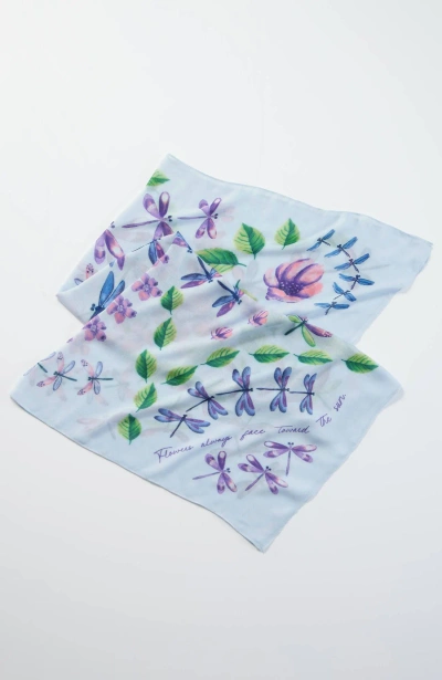 Jjill J.jill Compassion Fund Dragonfly Square Scarf In Blue