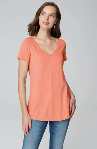 Jjill J.jill Cotton And Tencel™ Modal Shirttail Tunic In Tangelo