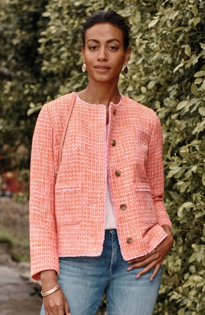 Jjill J.jill Dahlia Tweed Jacket In Clementine Multi