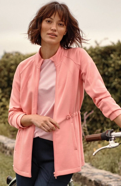 Jjill J.jill Fit Sleek Double-knit Cinched-waist Jacket In Pink Lemonade