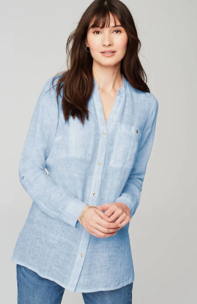 Jjill J.jill Linen Garment-dyed Tunic In Light Mirage