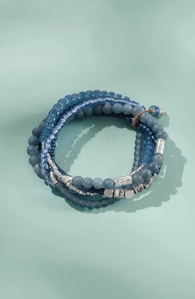 Jjill J.jill Lush Gardens Beaded Bracelet In Blue Multi