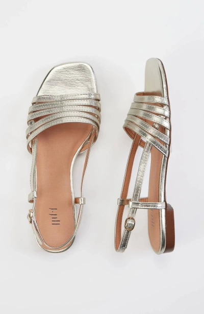 Jjill J.jill Marjorie Slingback Sandals In Pale Gold Metallic