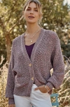 JJILL J.JILL MIXED-COLORS TEXTURED CARDI