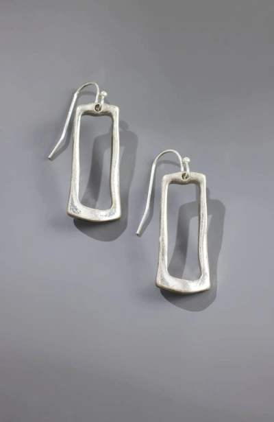 Jjill J.jill Modern Elements Rectangular Earrings In Silvertone