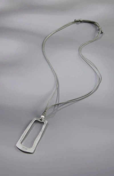 Jjill J.jill Modern Elements Rectangular Pendant Necklace In Silvertone