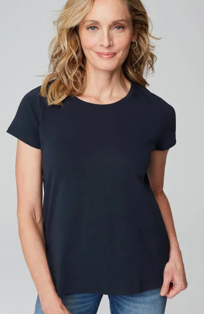 Jjill J.jill Pima Cotton Tee In Navy Blue