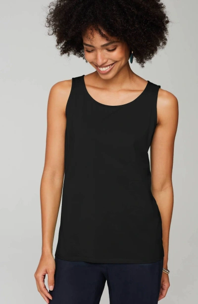 Jjill J.jill Pima-stretch Knit Tank In Black