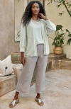 Jjill J.jill Pure Jill Linen-blend Wide-leg Crops In Light Moonbeam