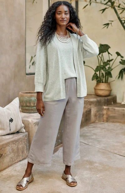 Jjill J.jill Pure Jill Linen-blend Wide-leg Crops In Light Moonbeam