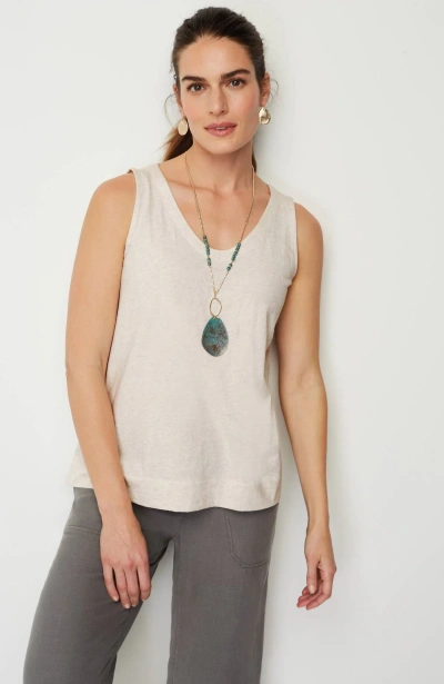 Jjill J.jill Pure Jill Soft-v-neck Layering Tank In Soft Oatmeal Heather