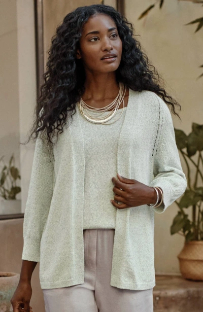 Jjill J.jill Pure Jill Spray-dyed Cardi In Pistachio Multi
