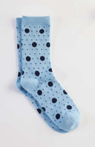 Jjill J.jill Rayon-from-bamboo Mixed-dot Crew Socks In Moon Mist Multi