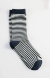 JJILL J.JILL RAYON-FROM-BAMBOO STRIPED CREW SOCKS