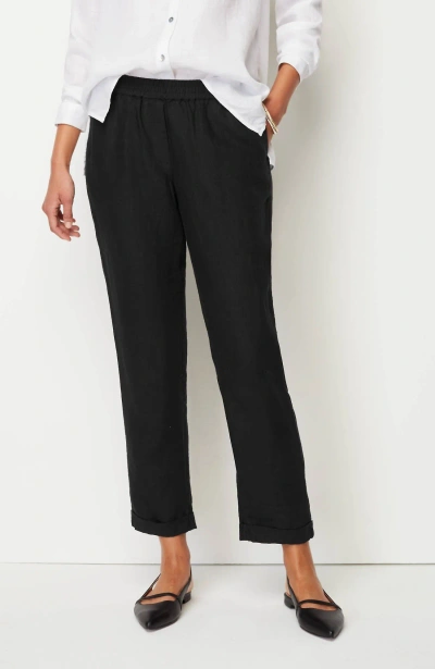 Jjill J.jill Relaxed Linen Straight-leg Pants In Black