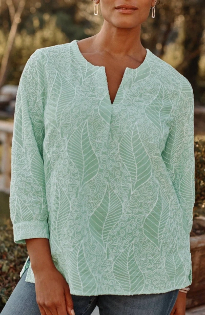 Jjill J.jill Rope-embroidery Popover Top In Oceanside