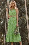 Jjill J.jill Sleeveless Tiered Maxi Dress In Snap Pea,white