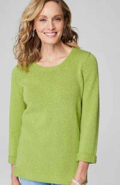Jjill J.jill Textured 3/4-sleeve Pullover Sweater In Pear