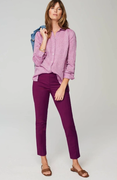 Jjill J.jill Versatile Cotton-stretch Slim-leg Pants In Dewberry