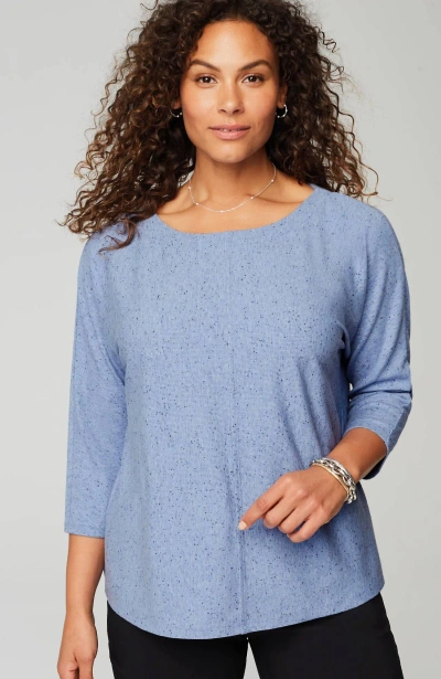 Jjill J.jill Wearever Marled Seamed Top In Blue Marine Multi