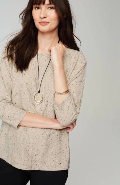 Jjill J.jill Wearever Marled Seamed Top In Oatmeal Heather Multi