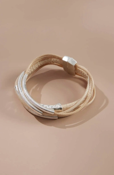 Jjill J.jill Winding Vines Corded Bracelet In Silvertone