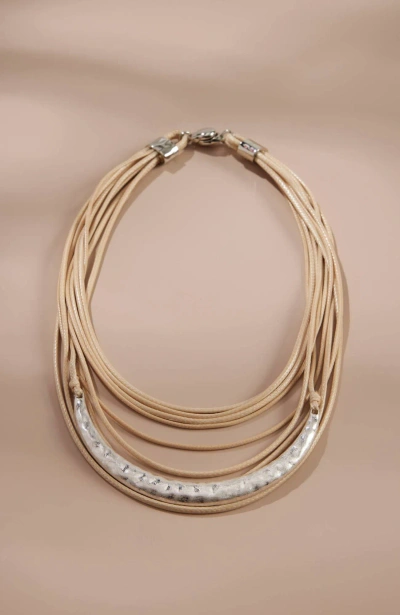Jjill J.jill Winding Vines Corded Necklace In Silvertone