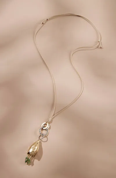 Jjill J.jill Windswept Petals Flower Pendant Necklace In Goldtone