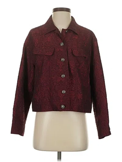 Pre-owned Jjill Jacket In Burgundy