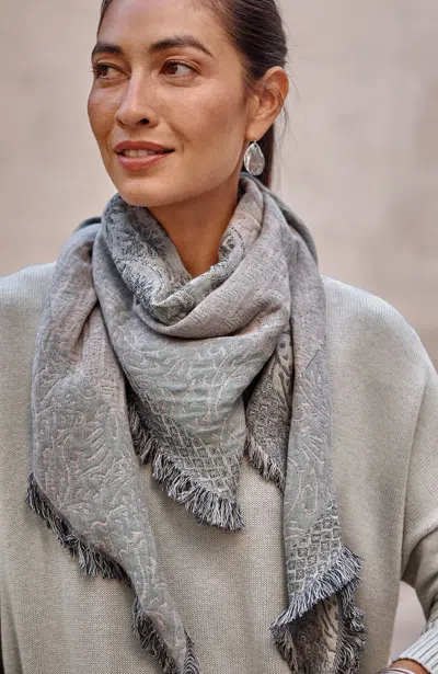 Jjill J.jill Jacquard Triangle Scarf In Zinc Multi