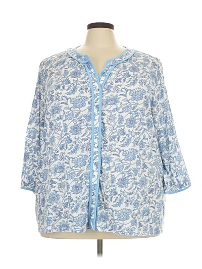 Pre-owned Jjill Kimono In Blue