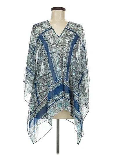 Pre-owned Jjill Kimono In Blue