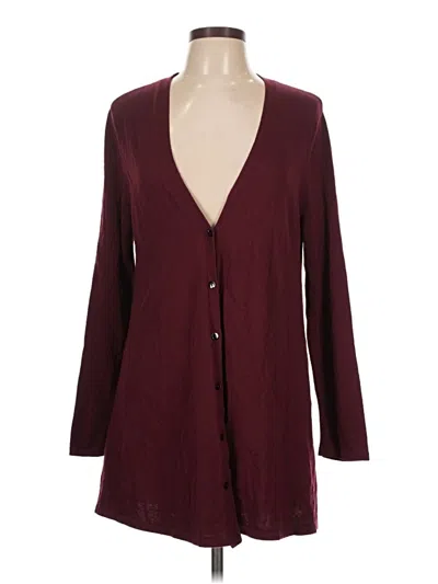 Pre-owned Jjill Kimono In Burgundy