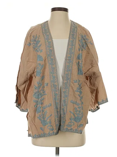 Pre-owned Jjill Kimono In Tan