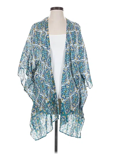 Pre-owned Jjill Kimono In Teal