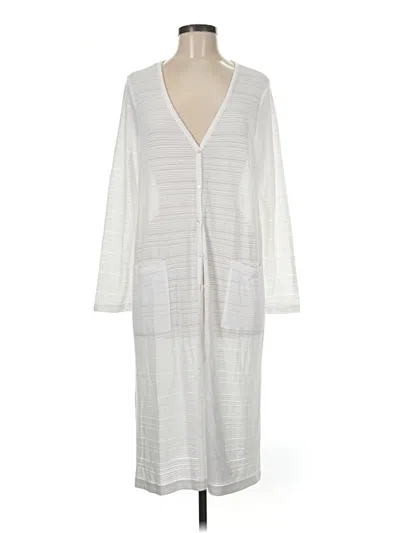 Pre-owned Jjill Kimono In White