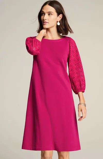 Jjill J.jill Knit & Eyelet Dress In Berry Fizz