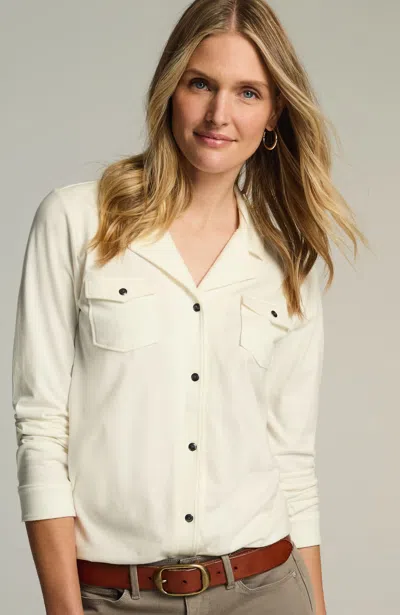 Jjill J.jill Knit Camp Shirt In Cream