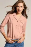 Jjill J.jill Knit Camp Shirt In Light Pink Champagne