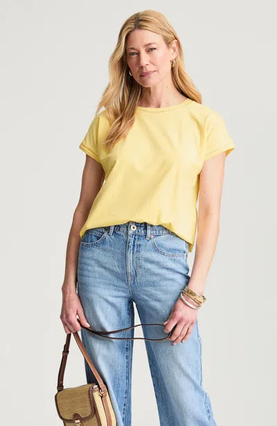 Jjill Knit Extended-cap-sleeve Top In Yellow