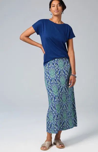 Jjill J.jill Knit Maxi Skirt In Blue Majestic Medallion