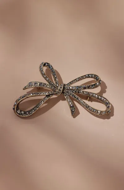 Jjill J.jill Knotted Bow Pin In Goldtone Multi