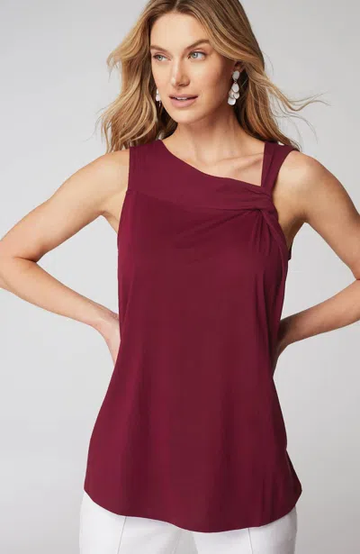 Jjill J.jill Knotted-shoulder Tank In Cranberry