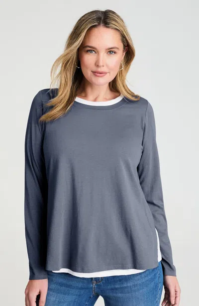 Jjill J.jill Layered-effect Knit Long-sleeve Tee In Multi