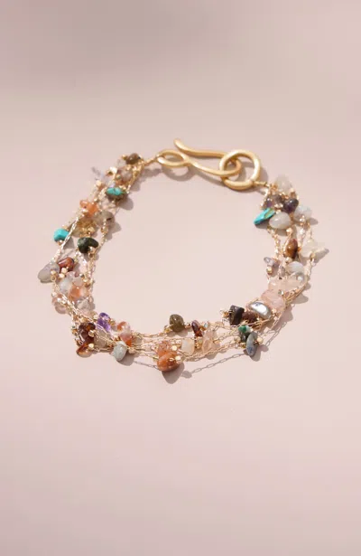 Jjill Layered Semiprecious Bracelet In Goldtone Multi